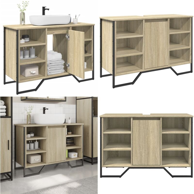 Vidaxl - Armoire lavabo de salle de bain chêne sonoma 91x35x60 cm
