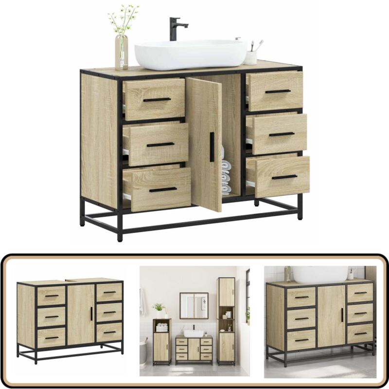 Vidaxl - Armoire lavabo de salle de bain chêne sonoma bois d'ingénierie