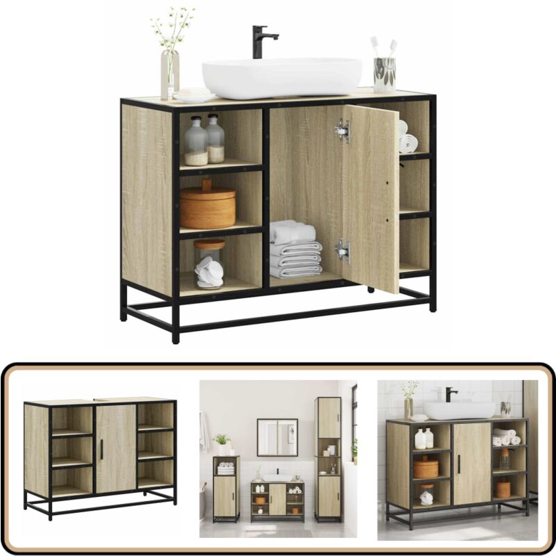 Vidaxl - Armoire lavabo de salle de bain chêne sonoma bois d'ingénierie