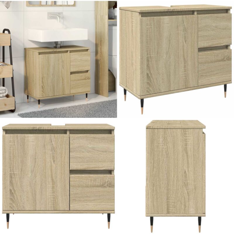 Vidaxl - Armoire lavabo de salle de bain chêne sonoma bois d'ingénierie