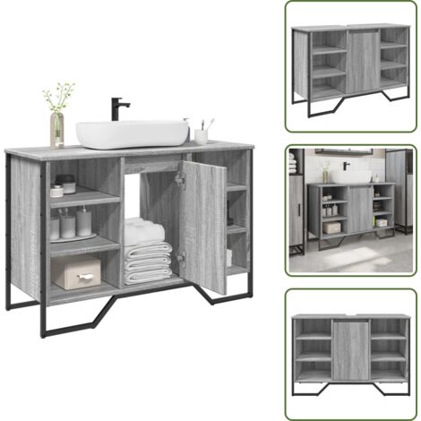 vidaXL Armoire lavabo de salle de bain sonoma gris 91x35x60 cm