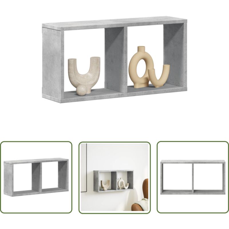 VidaXL Armoire murale 60x16x30 cm gris béton bois d'ingénierie