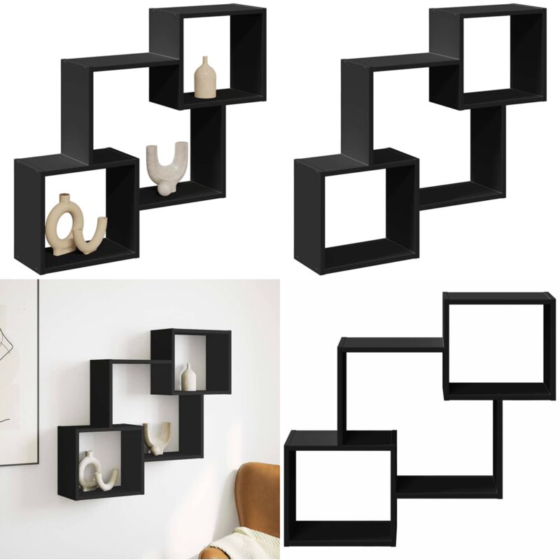 Vidaxl - Armoire murale 78x18x71 cm noir bois d'ingénierie