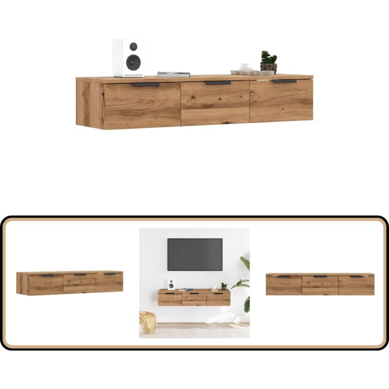 vidaXL Armoire murale chêne artisanal 102x30x20 cm bois d'ingénierie