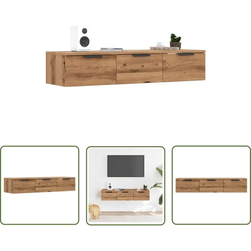 The Living Store - vidaXL Armoire murale chêne artisanal 102x30x20 cm bois d'ingénierie