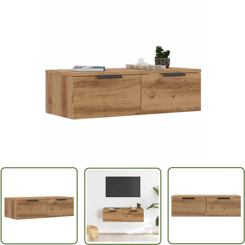 The Living Store - vidaXL Armoire murale chêne artisanal 68x30x20 cm bois d'ingénierie