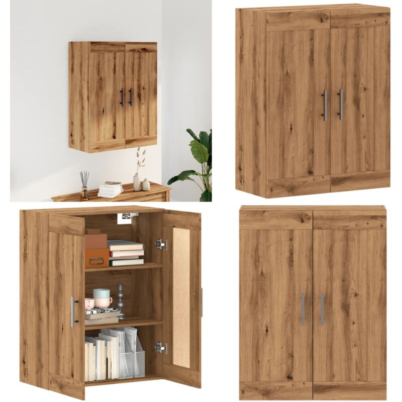 Armoire murale chêne artisanal 69,5x34x90 cm bois d'ingénierie - Vidaxl