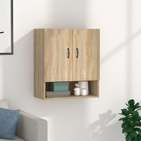 Vidaxl – Armoire murale chêne sonoma 60x31x70 cm – Bois d'ingénierie – 2 portes – Capacité de charge 60 kg – Fixation murale