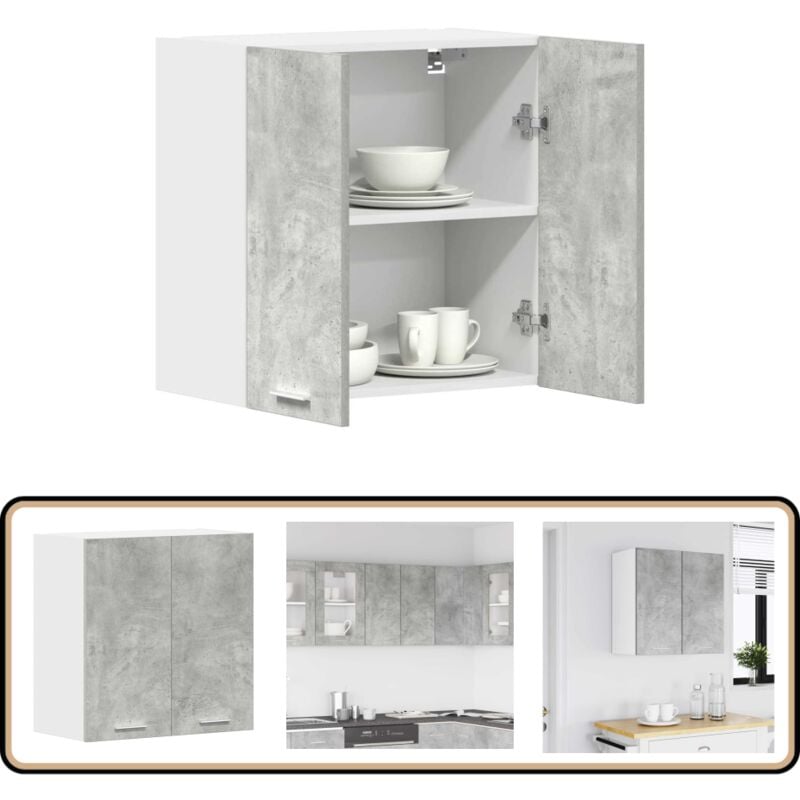 Vidaxl - Armoire murale cuisine gris béton 60x31x60 cm bois d'ingénierie