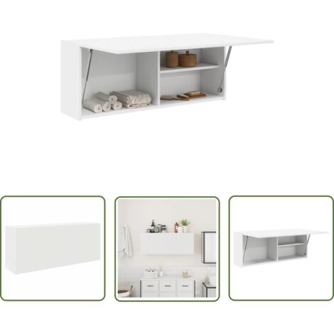 vidaXL Armoire murale de bain blanc 100x25x40 cm bois d'ingénierie