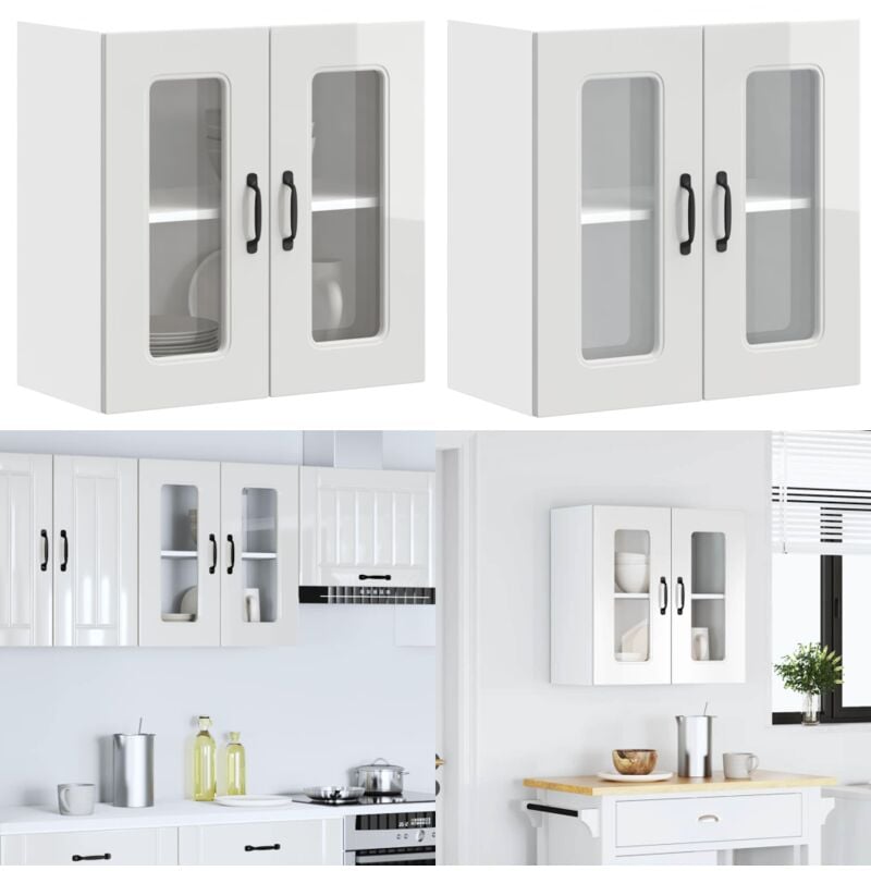 vidaXL Armoire murale de cuisine avec porte en verre Kalmar