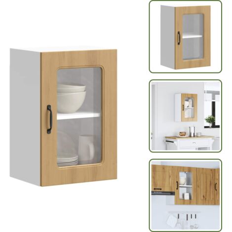 vidaXL Armoire murale de cuisine avec porte en verre Kalmar