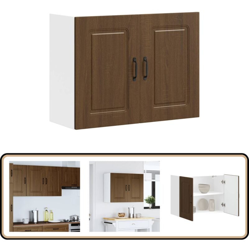 Armoire murale de cuisine Kalmar chêne marron bois d'ingénierie - Vidaxl
