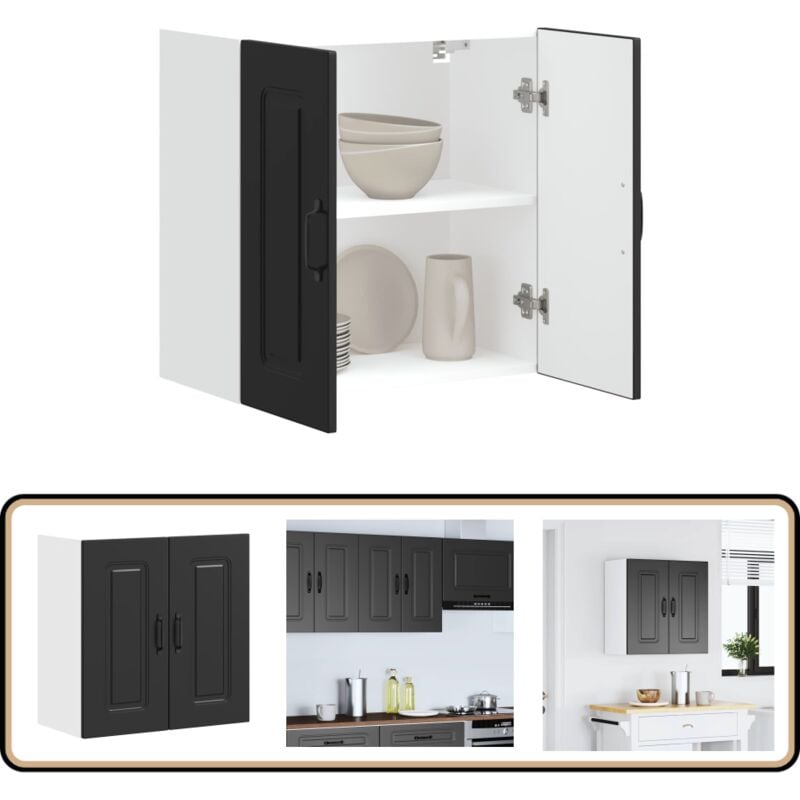 Vidaxl - Armoire murale de cuisine Kalmar noir bois d'ingénierie