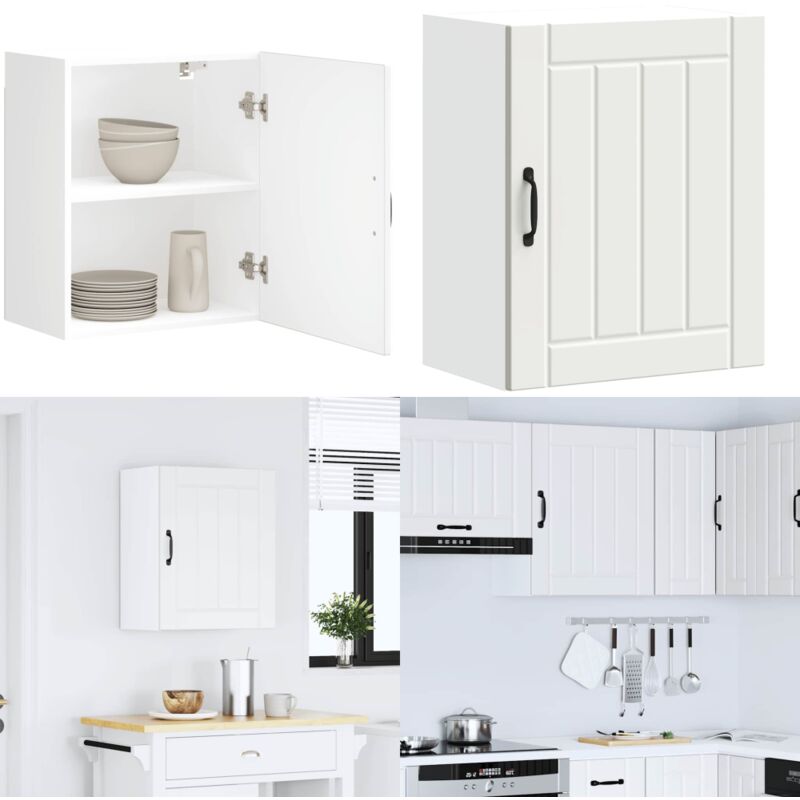 Armoire murale de cuisine Lucca blanc bois d'ingénierie - Vidaxl