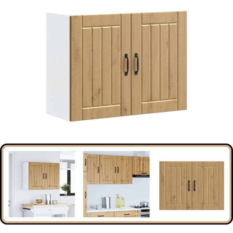 Armoire murale de cuisine Lucca chêne artisanal bois ingénierie - Vidaxl