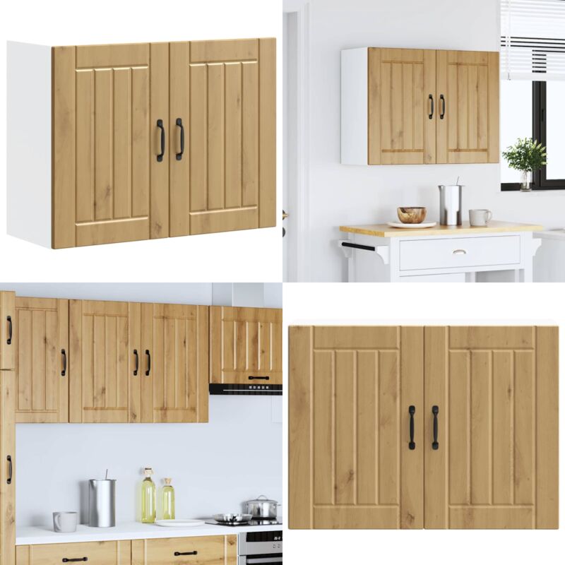 Armoire murale de cuisine Lucca chêne artisanal bois ingénierie - Vidaxl