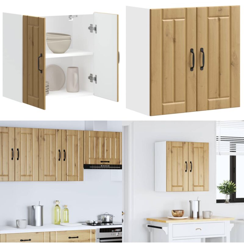 Armoire murale de cuisine Lucca chêne artisanal bois ingénierie - Vidaxl