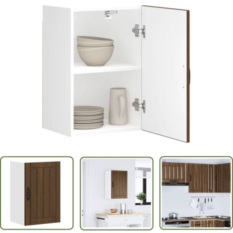 vidaXL Armoire murale de cuisine Lucca chêne marron bois ingénierie