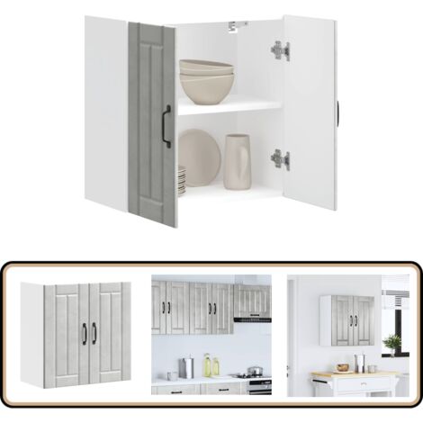 vidaXL Armoire murale de cuisine Lucca gris béton bois ingénierie