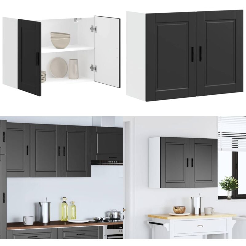 Vidaxl - Armoire murale de cuisine Porto noir bois d'ingénierie