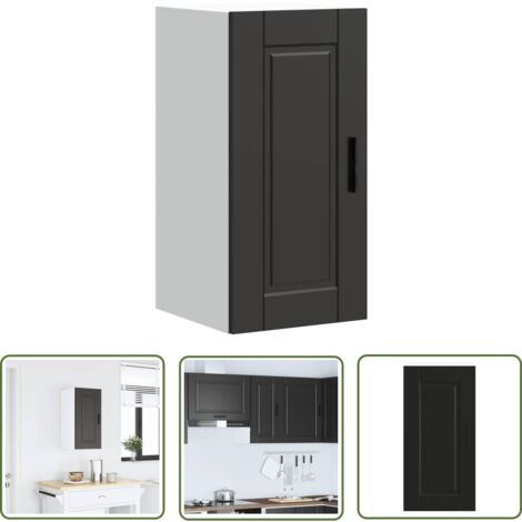 vidaXL Armoire murale de cuisine Porto noir bois d'ingénierie