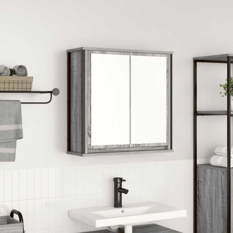 vidaXL Armoire murale de salle de bain miroir sonoma gris 60x21x60 cm