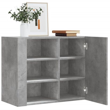 vidaXL Armoire murale gris béton 75x35x60 cm bois d'ingénierie
