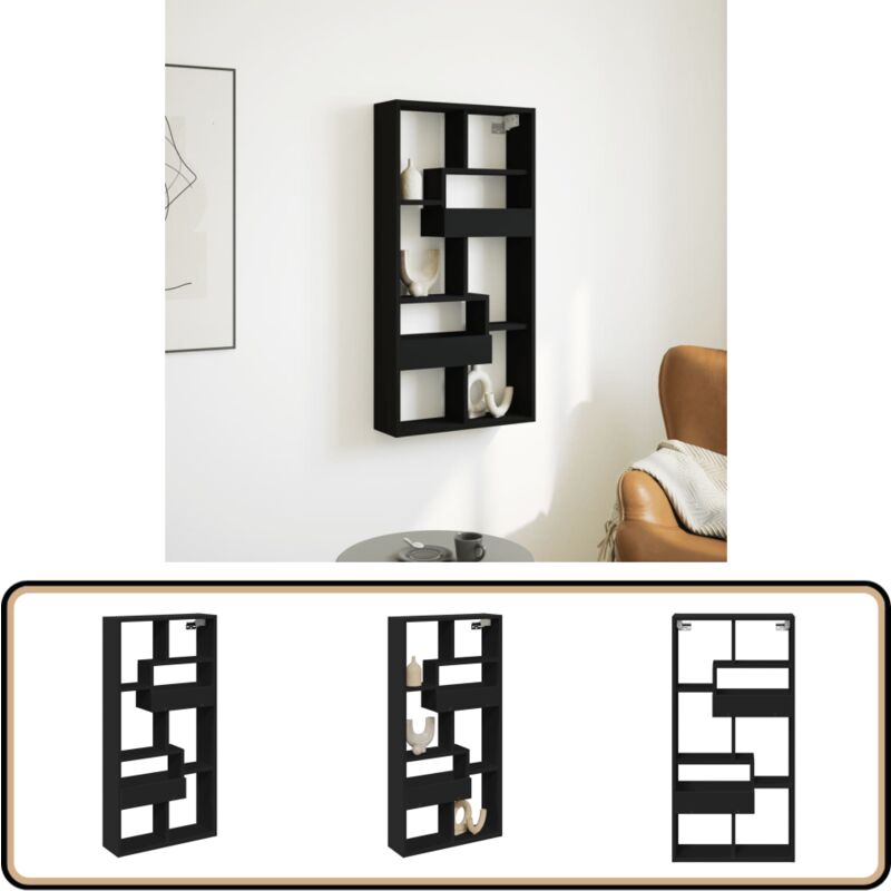 Vidaxl - Armoire murale noir 50x15x100 cm bois d'ingénierie