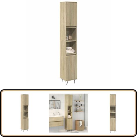 vidaXL Armoire salle de bain chêne sonoma 30x30x190 cm