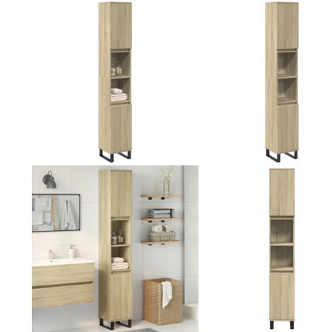 vidaXL Armoire salle de bain chêne sonoma 30x30x190 cm