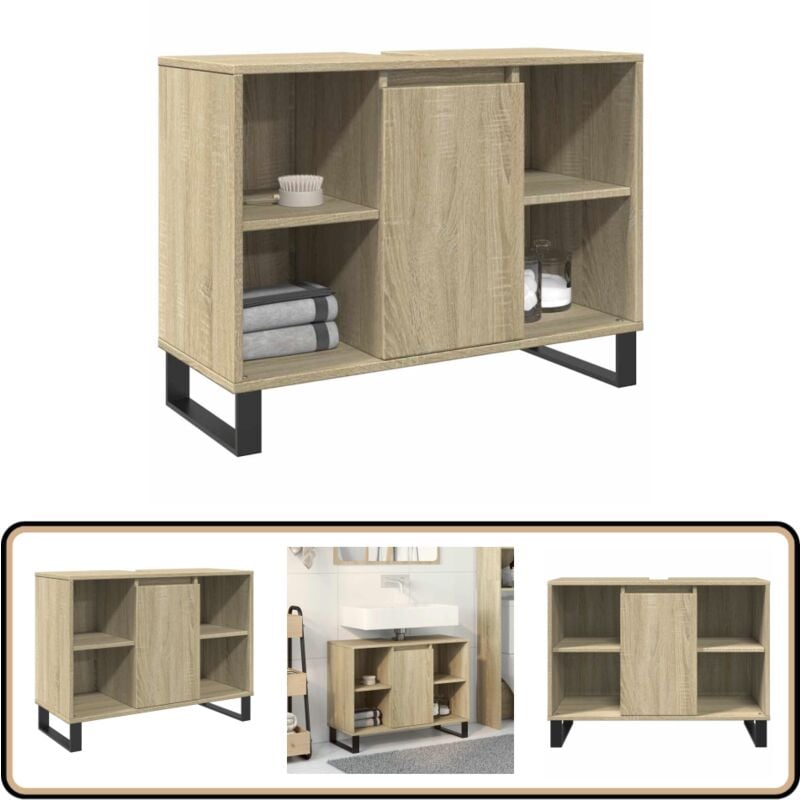 Vidaxl - Armoire salle de bain chêne sonoma 80x33x60cm bois d'ingénierie