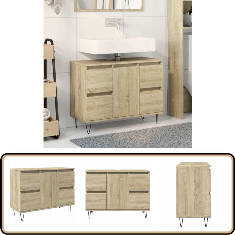 Vidaxl - Armoire salle de bain chêne sonoma 80x33x60cm bois d'ingénierie