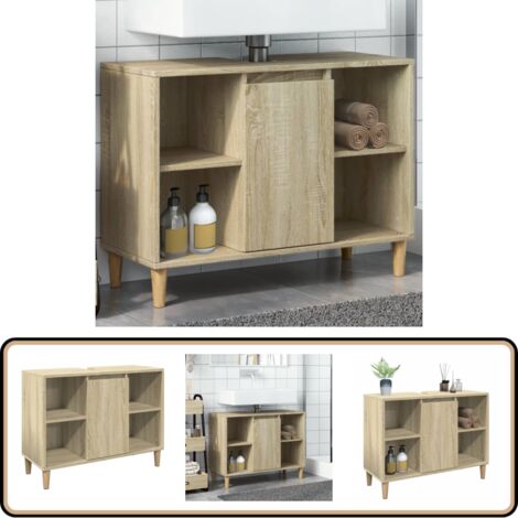 vidaXL Armoire salle de bain chêne sonoma 80x33x60cm bois d'ingénierie