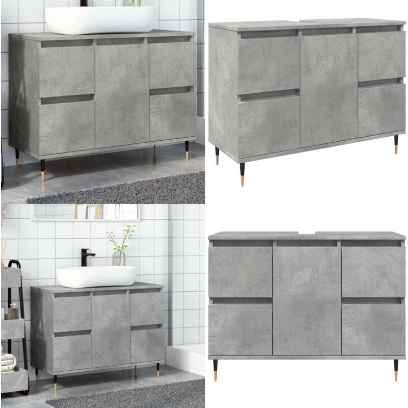 Vidaxl - Armoire salle de bain gris béton 80x33x60cm bois d'ingénierie