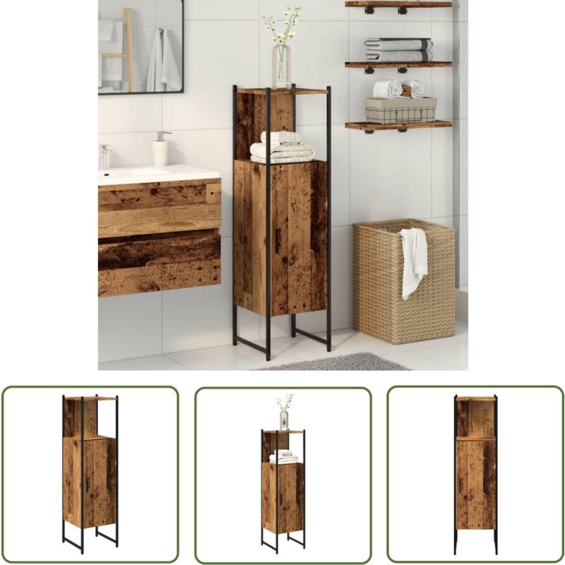 VidaXL Armoire salle de bain vieux bois 33x33x120,5 cm bois ingénierie