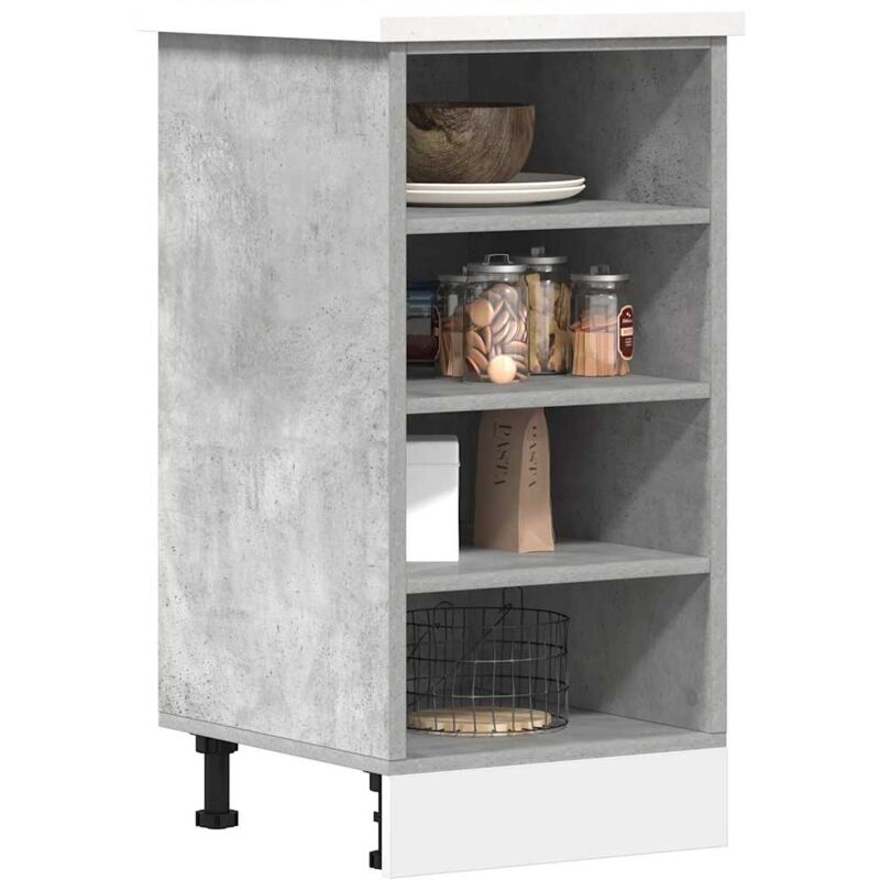 vidaXL Armoire de plancher gris béton 40x44,5x81,5cm bois d’ingénierie