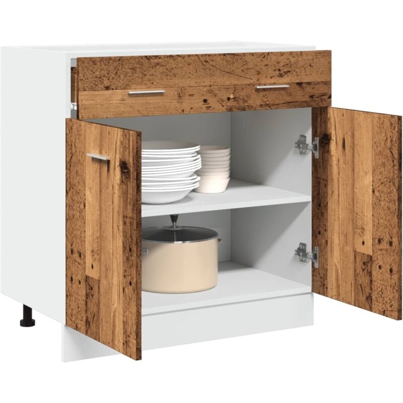 Vidaxl - Armoire de plancher à tiroir vieux bois 80x46x81,5 cm