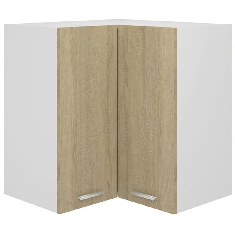 Unité murale d'angle de cuisine avec 2 conception moderne Diverses couleurs 57x57x60 cm Couleur : marron