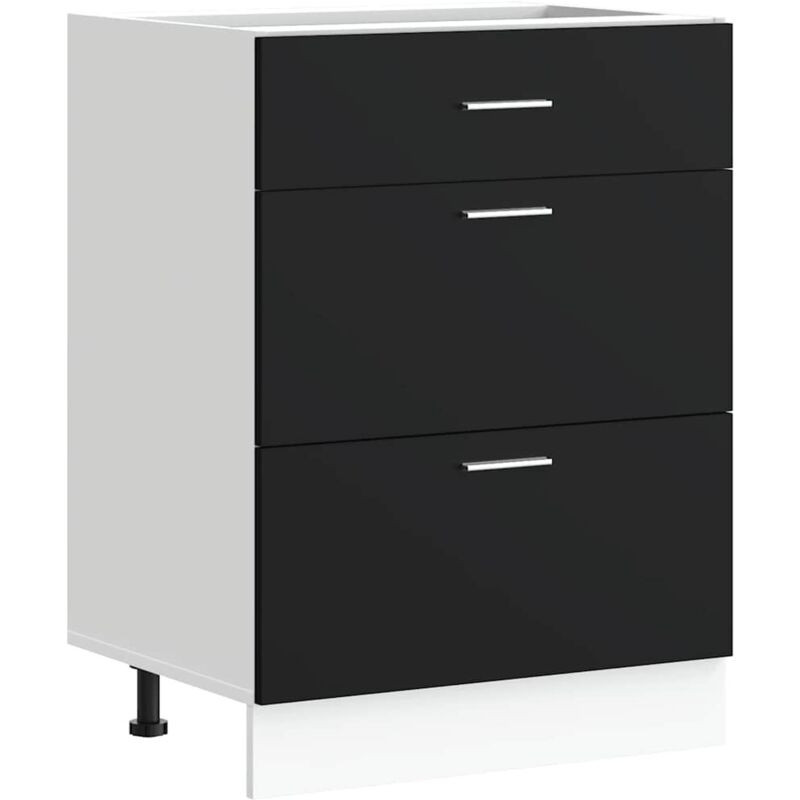 Vidaxl - Armoire de cuisine 'Lyon' noir bois d'ingénierie