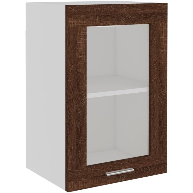 Vidaxl - Armoire vitrée suspendue 'Lyon' Chêne marron 40x31x60 cm