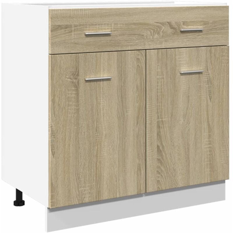 Armoire de plancher tiroir Chêne sonoma 80x46x81,5 cm Aggloméré - Vidaxl