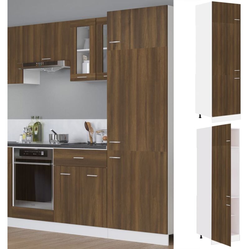 Vidaxl - Armoire à réfrigérateur Chêne marron 60x57x207 cm Bois