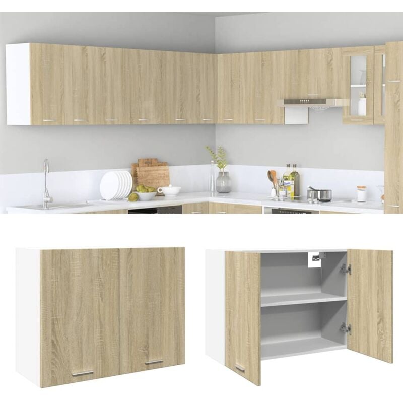 Vidaxl - Armoire suspendue Chêne sonoma 80x31x60 cm Aggloméré
