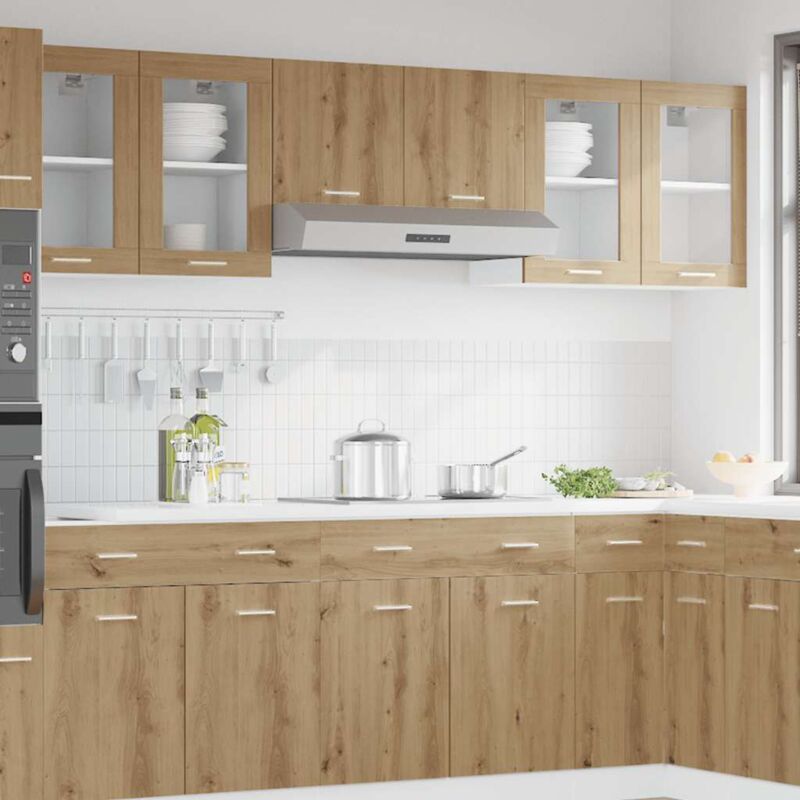 Armoire vitrée suspendue chêne artisanal 40x31x60 cm vidaXL