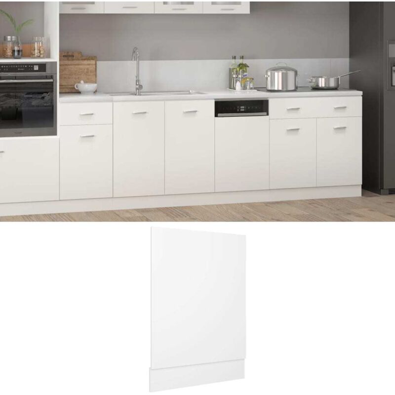 VIDAXL Panneau de lave-vaisselle Blanc 45x3x67 cm Agglom&eacute;r&eacute;  - White