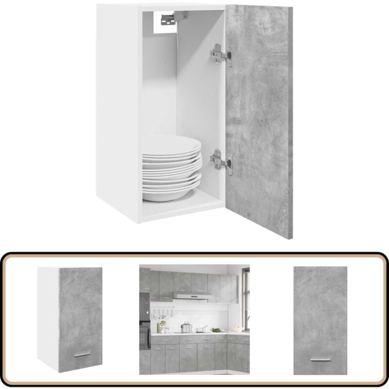 Vidaxl - Armoire suspendue gris béton 30x31x60 cm bois d'ingénierie