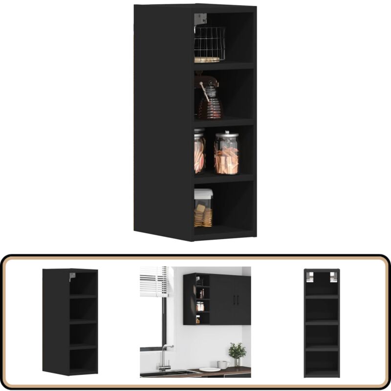 vidaXL Armoire suspendue noir 20x29,5x60 cm bois d'ingénierie