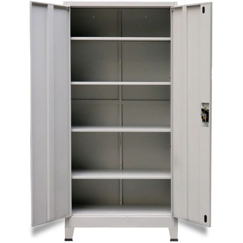 Vidaxl - Armoire de bureau avec 2 portes Acier 90 x 40 x 180 cm Gris