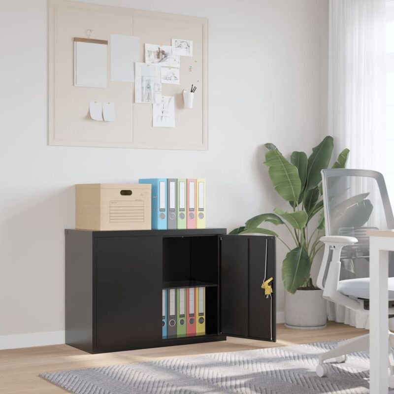 Vidaxl - Classeur noir 90x40x70 cm acier
